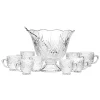 Godinger 10 Piece Set Includes Bowl, Ladle, And 8 Cups^ Glass