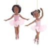 Shop African Ballerina Girl Ornaments, Set/2, E0481, Kurt Adler General Gifts