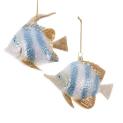 Kurt S Adler Angel Fish Glass Ornaments Pair, C1980, Ksa^ Stocking / Skirt