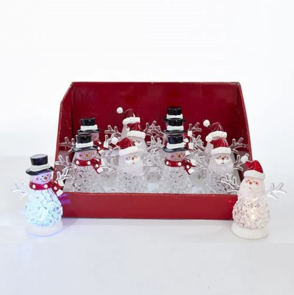 Cheap Battery-Operated Led Color Changing Light-Up Snowman/Santa Speciality