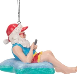 Online Beach Santa In Starfish Float Christmas Ornament, E0467, Kurt Adler Novelty