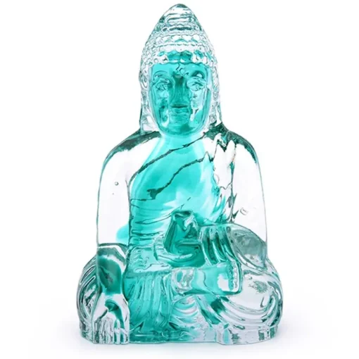 Dynasty Glass Buddha, Guanyin Female Teal^ Glass