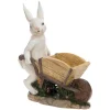 Raz Bunny With Wheel Barrel^ Resin