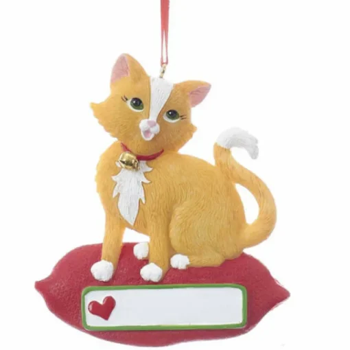 Kurt S Adler Cat On Pillow Ornament, A1840, Kurt Adler^ Resin