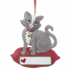 Kurt S Adler Cat On Pillow Ornament, A1840, Kurt Adler^ Resin
