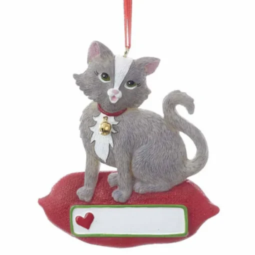 Kurt S Adler Cat On Pillow Ornament, A1840, Kurt Adler^ Resin