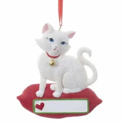 Kurt S Adler Cat On Pillow Ornament, A1840, Kurt Adler^ Resin