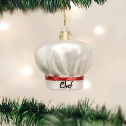 Old World Christmas Chef's Hat^ Blown Glass