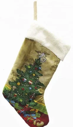 Kurt S Adler Christmas Tree And Santa Stockings, 2 Assorted, C4728^ Stocking / Skirt