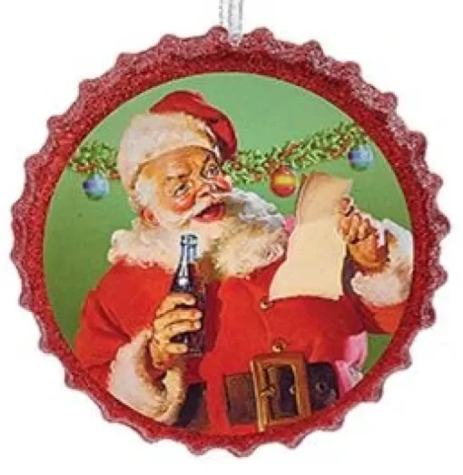Kurt S Adler Coca-Cola® Santa Bottle Cap Ornaments^ Santas