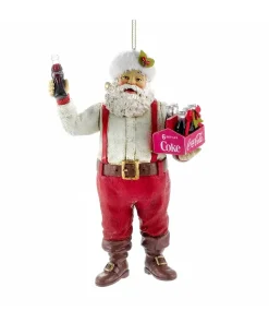 Kurt S Adler Coca-Cola® Santa Holding A 6-Pack Ornament, Cc9122, Kurt Adler^ Santas