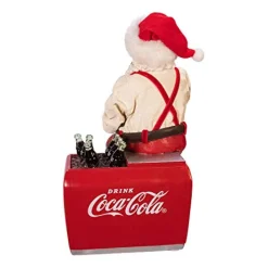 Kurt S Adler Coca-Cola® Santa Sitting On Cooler Table Piece, Cc5191^ Resin