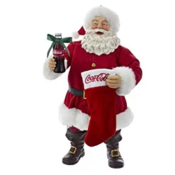 Kurt S Adler Coca-Cola® Santa With Coke Bottle And Stocking^ Clothtique/Fabriche Santas