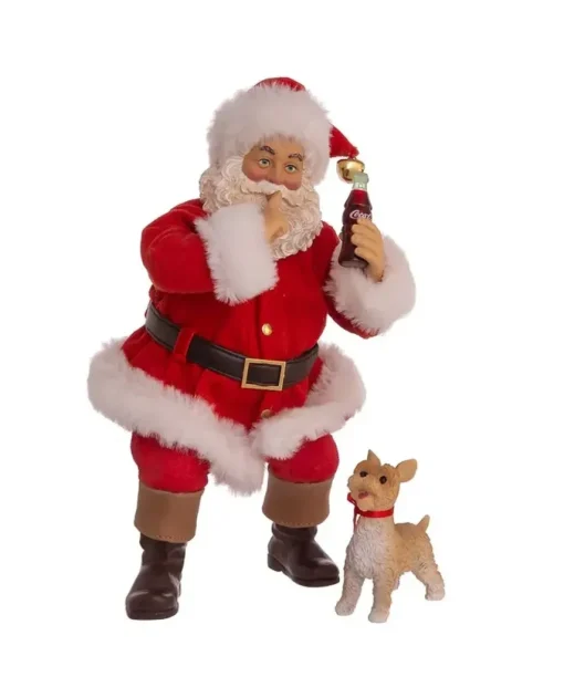 Kurt S Adler Coca-Cola, Sundblom 90Th Anniversary Santa And Dog, 2-Piece Set, Fabriche™ Cc5213^ Santas