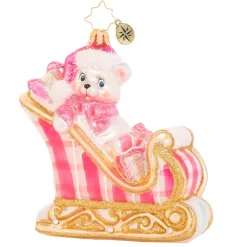 Christopher Radko Cr, A Beary Good Girl Sleigh, 1020395, ^ Stocking / Skirt