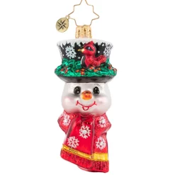 Christopher Radko Cr, A Snowman Worth Flocking To, Gem, 1020672, ^ Blown Glass