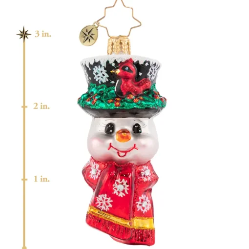 Christopher Radko Cr, A Snowman Worth Flocking To, Gem, 1020672, ^ Blown Glass