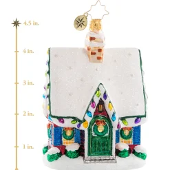 Christopher Radko Cr, Adorably Adorned Cottage, 1020736, ^ Blown Glass