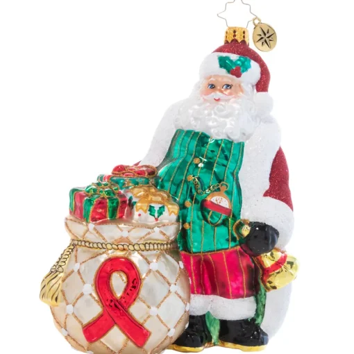 Christopher Radko Cr, Aids Awareness Santa, 1021196, ^ Stocking / Skirt