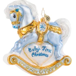 Christopher Radko Cr, Baby's First Christmas Foal, 1020687, ^ Blown Glass