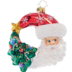 Christopher Radko Cr, Christmas With A Grin Santa, Moon, 1021544, Radko^ Christopher Radko