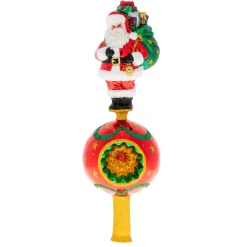 Christopher Radko Cr, Claus On Top Of The Ball Finial, 1020454, ^ Santas
