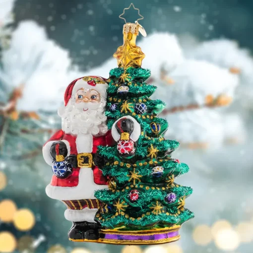 Christopher Radko Cr, Deck The Halls Santa, 1021360, Radko^ Blown Glass