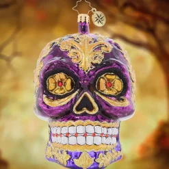 Christopher Radko Cr, Festive Filigree Calavera, 1021667, Radko^ Halloween/Witches