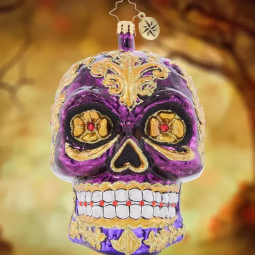 Christopher Radko Cr, Festive Filigree Calavera, 1021667, Radko^ Stocking / Skirt
