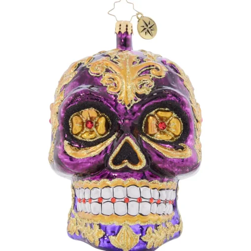 Christopher Radko Cr, Festive Filigree Calavera, 1021667, Radko^ Stocking / Skirt