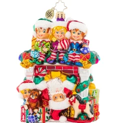 Christopher Radko Cr, Fireplace High Jinks, 1021622, Radko^ Stocking / Skirt