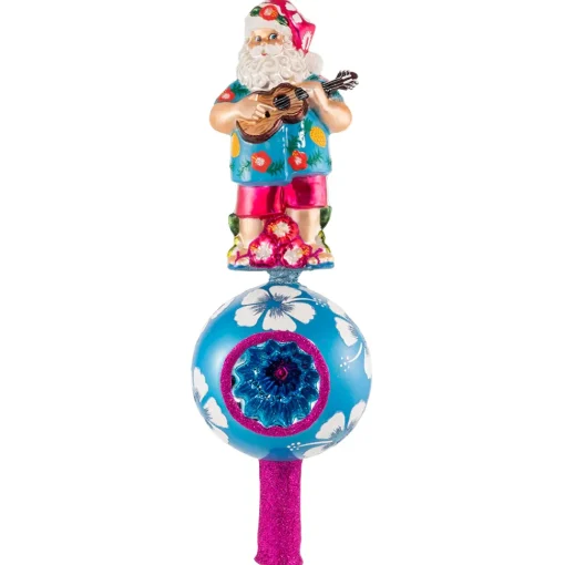 Christopher Radko Cr, Island Time Finial Topper, 1020821, ^ Blown Glass