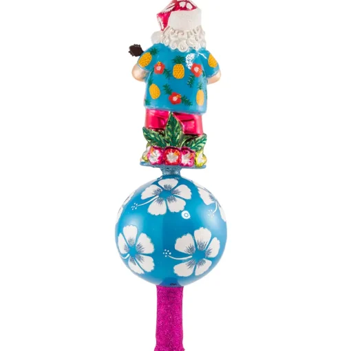 Christopher Radko Cr, Island Time Finial Topper, 1020821, ^ Blown Glass