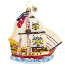 Christopher Radko Cr, On The High Seas, 1020113, ^ Blown Glass