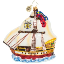 Christopher Radko Cr, On The High Seas, 1020113, ^ Blown Glass