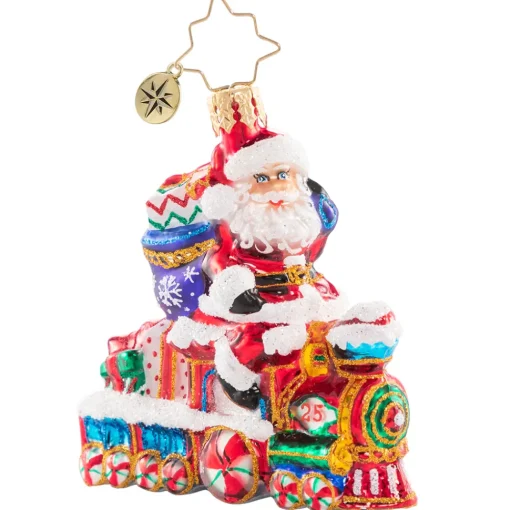Christopher Radko Cr, On The Tracks Santa, Gem, 1020644, ^ Glass