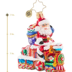 Christopher Radko Cr, On The Tracks Santa, Gem, 1020644, ^ Glass