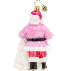Christopher Radko Cr, Pink Ribbon Santa, 1020371, ^ Santas