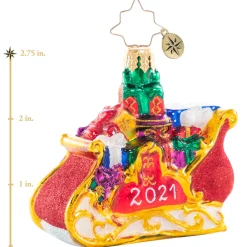 Christopher Radko Cr, Precious Cargo 2021, Gem, 1020671, ^ Blown Glass