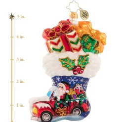 Christopher Radko Cr, Santa's Jam-Packed Ride, 1020713, ^ Glass