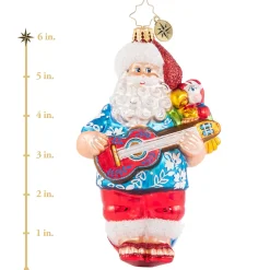 Christopher Radko Cr, Strummin' His Four String, 1020772, ^ Santas