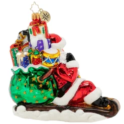 Christopher Radko Cr, Timely Toboggan Delivery!, 1020300, ^ Santas