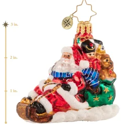 Christopher Radko Cr, Timely Toboggan Delivery! Gem, 1020636, ^ Santas