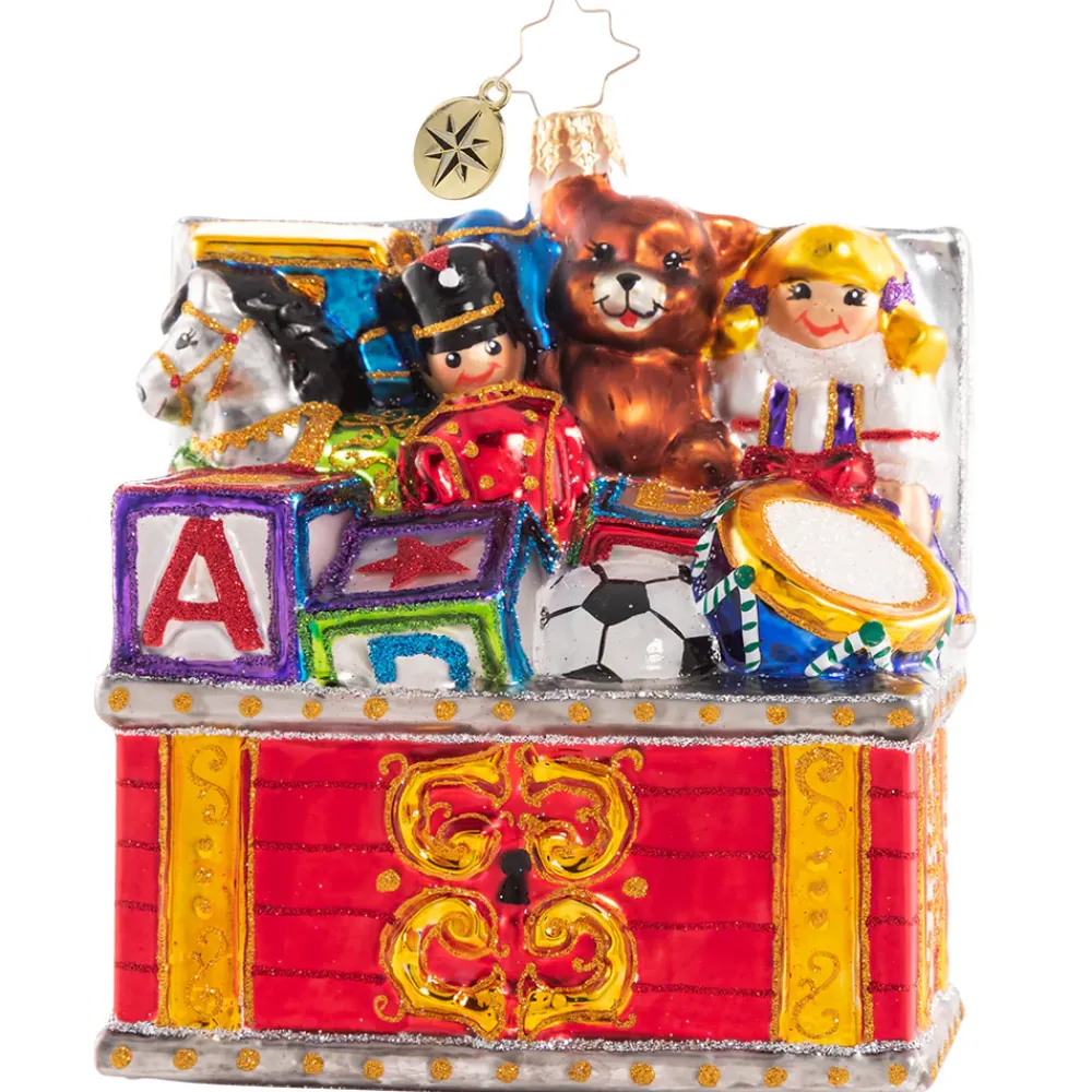 Christopher Radko Cr, Treasure Trove Toy Chest, 1020750, ^ Glass