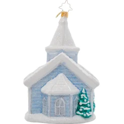 Christopher Radko Cr, White Christmas Chapel, 1021021, Radko^ Glass