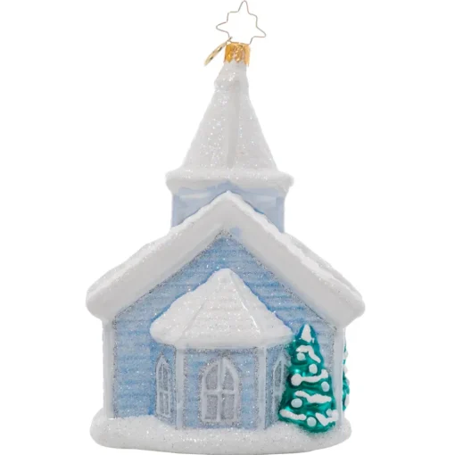 Christopher Radko Cr, White Christmas Chapel, 1021021, Radko^ Glass