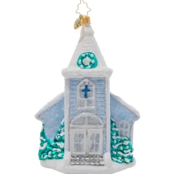 Online Cr, White Christmas Chapel, 1021021, Radko Religious