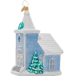 Online Cr, White Christmas Chapel, 1021021, Radko Religious