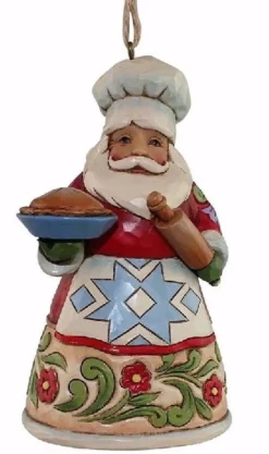 Enesco Culinary Cooking Santa Christmas Ornament^ Santas