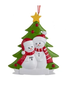 Kurt S Adler Expecting Snow Couple Ornament For Personalization, C6596, Kurt Adler^ Resin